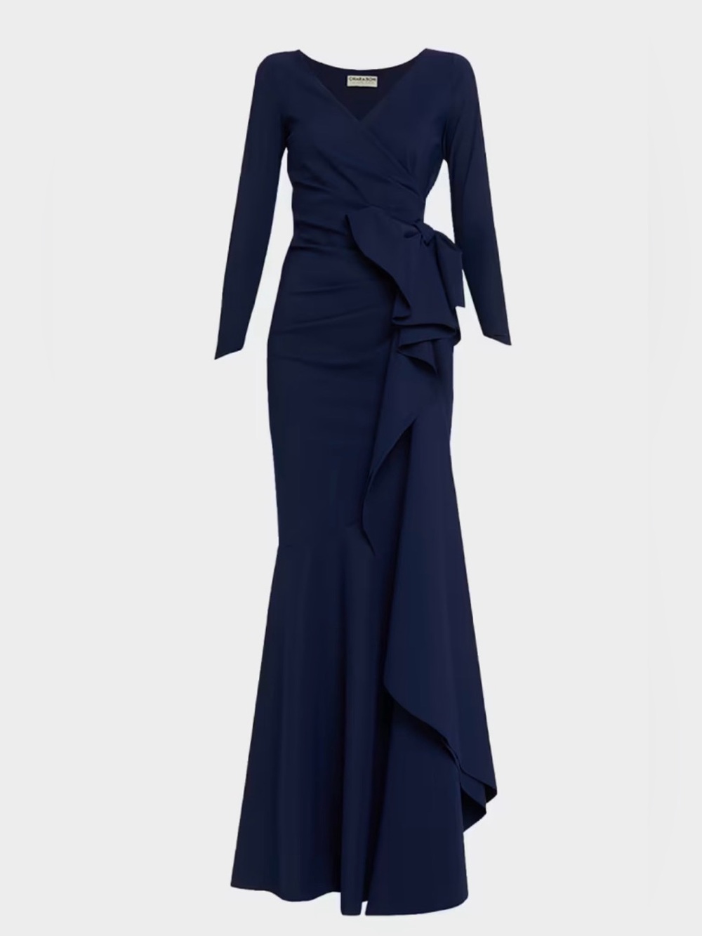 La Petite Chiara Boni Maco Bow-Draped Jersey Gown NEW NWT